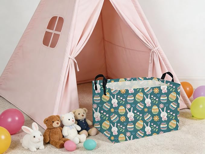 Rectangular Easter Basket Kids Basket Rectangular Cute Storage Bin Organizer Box Room Decor for Home Decor. - Image 5