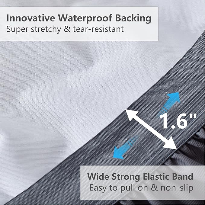 Queen Size Mattress Pad Waterproof, Pillow Top Cooling Mattress Topper Cover, Quilted Fitted Mattress Protector Washable, Deep Pocket 8-21" (60x80 inch, Grey)