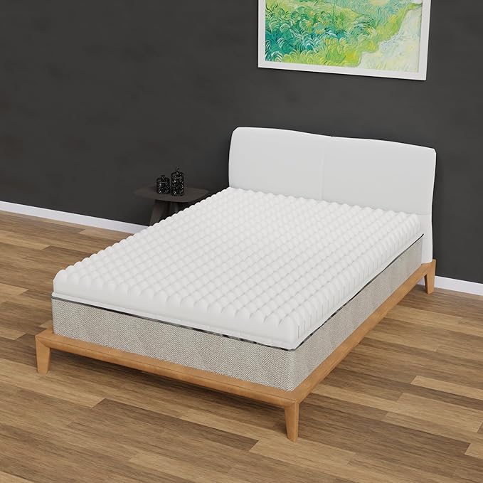 Zayton, 3-Inch Convoluted High Density Foam Mattress Topper, CertiPUR-US Certified for Superior Comfort and Support, King, Green