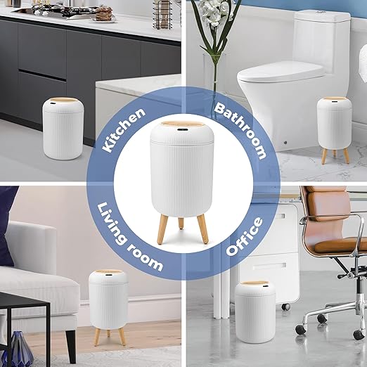 Pukomc 2 Pack Automatic Trash Can 12L /3 Gallon and 10L /2.64 Gallon Bathroom Trash Bin with Lid Touchless Small Smart Motion Sensor Garbage Cans for Kitchen, Bathroom,Living Room and Bedroom - Image 8