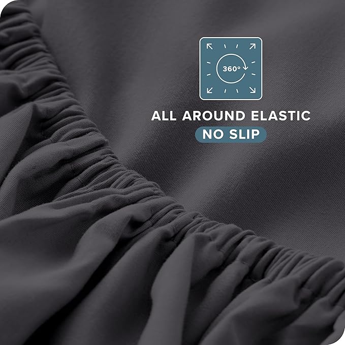 Bare Home Queen Sheet Set - 1800 Ultra-Soft Microfiber Queen Bed Sheets - Double Brushed - Deep Pockets - Easy Fit - 4 Piece Set - Bedding Sheets & Pillowcases (Queen, Forged Iron Grey)