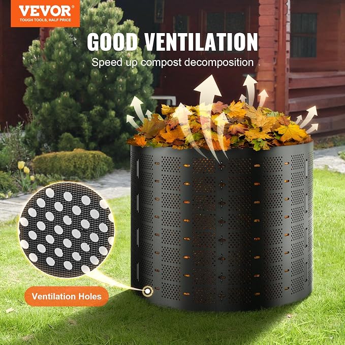 VEVOR Compost Bin 220 Gallon, Outdoor Expandable Composter, Easy to Setup & Large Capacity Composting Bin, Fast Creation of Fertile Soil - Image 2
