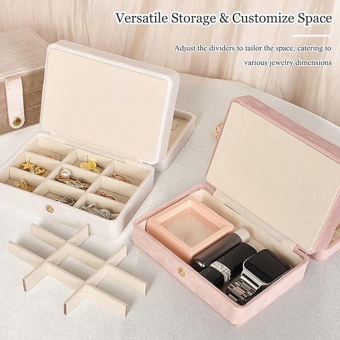 MODENGKONGJIAN Jewelry Organizer Box, 2-Layer Large Jewelry Storage Case, Portable Travel Jewelrys Display Holder for Earrings, Necklaces, Bracelets (Black, PU Leather) - Image 6