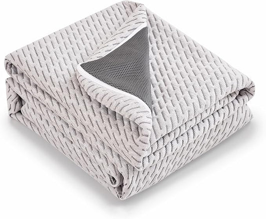 Subrtex Cover for Mattress Topper Full Size 2 Inch (Only Cover) Mattress Topper Protector Bedding Removable Encasement Zipper Closure