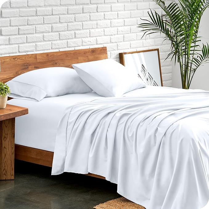 Bare Home Split California King Sheet Set - 1800 Ultra-Soft Microfiber Bed Sheets - Double Brushed - Deep Pockets - Easy Fit - 5 Piece Set - Bed Sheets (Split Cal King, White)