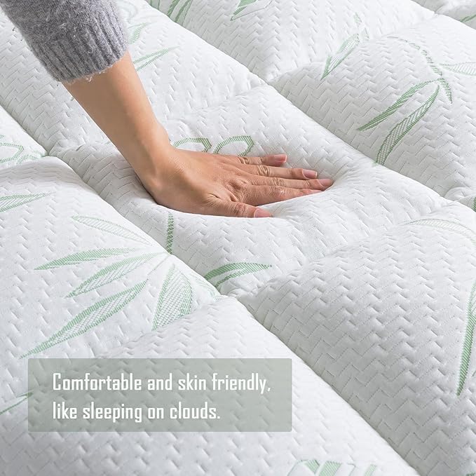 WhatsBedding King Mattress Topper, Soft Pillow Top Mattress Topper with Deep Pocket Fits 8–21 Inch,7D Spiral Fiber Filling, Bamboo Viscose Air Layer Mattress Topper King.