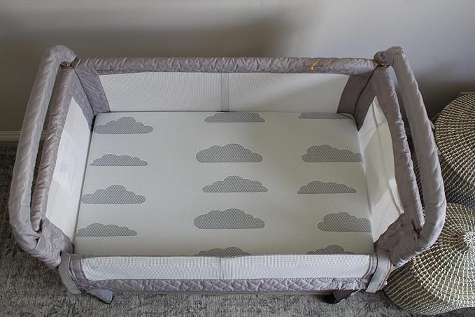 Baby Bassinet Mattress Topper, Waterproof Replacement Pad with Removable & Washable Mattress Covers (for Arm’s Reach Clear-Vue Co-Sleeper)