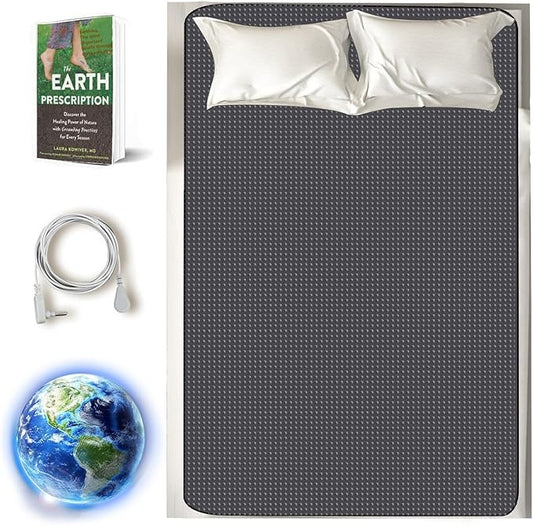 Grounding Mat Sleep Mat Kit, Grounding Mattress Cover Mat Grounding Mat Earth Connected Conductive Carbon Leatherette for Better Sleep, Relieve Pain 54‘’ * 71‘’
