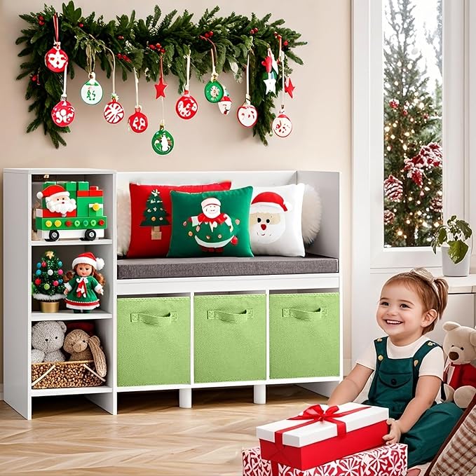 ShellKingdom Storage Bins, Foldable Fabric Storage Cubes And Cloth Storage Organizer Drawer For Closet And Toys Storage, 2 Pack (Green) - Image 2