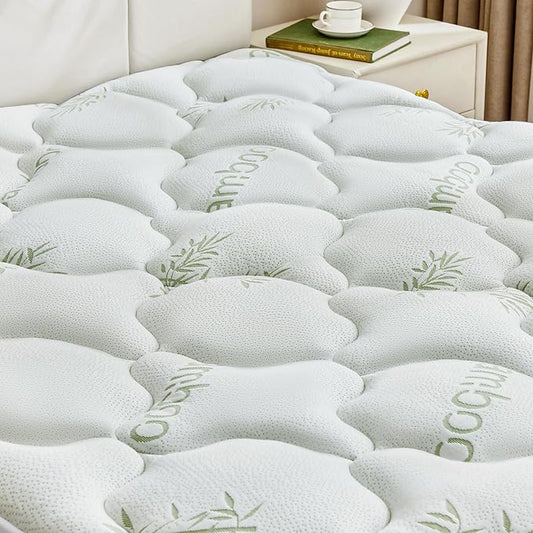 BDEUS Queen Mattress Topper Extra Thick 1000 GSM Down Alternative Fill Mattress Pad, Ultra Soft Cooling Mattress Protector Cover with 21" Deep Pocket for Back Pain Relief