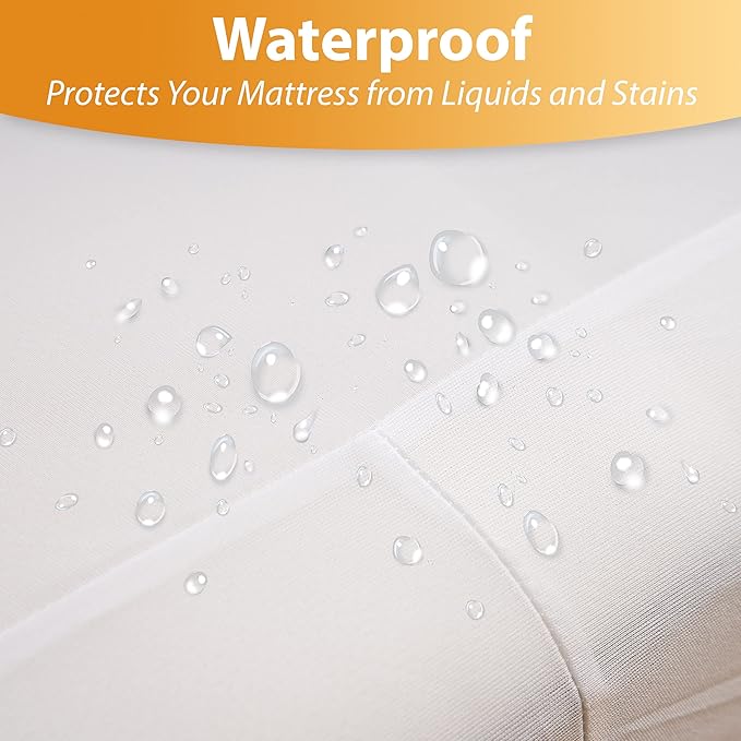 Waterproof Mattress Protector King Size - 6-Sided Zippered Mattress Encasement, Breathable Fabric Cover, Machine Washable, Fits King Mattress 78 x 80 Inches, Up to 16" Deep