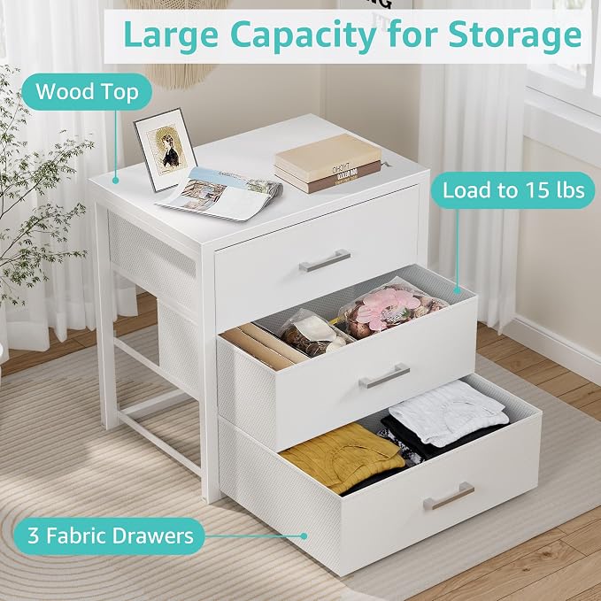 BOLUO Closet Drawers White 3 Drawer Dresser for Closet Organizers and Storage Bedroom Dorm Modern - Image 7