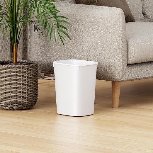 CEROELDA Small Bathroom Trash Can, 2.6 Gallon Slim Mini Garbage Can Small Trash Bin Plastic Waste Basket for Dorm Room, Bedroom, Office, Toilet (White) - Image 6