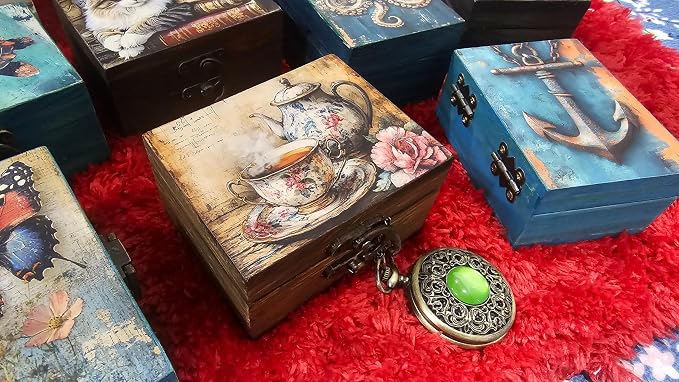RK Collections Trinket Box Small Jewelry Keepsake Box | Trinket Box lovers Gift Idea, Animals Ornaments for Girls, Women, Gift Idea, Home Décor (Teapot) - Image 2