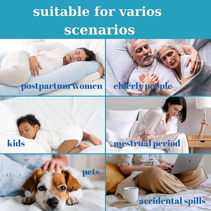 Quilted Fitted Waterproof Mattress Protector, 54 X 78 inches, Breathable Noiseless Mattress Pad Stretches up to 18" Deep, Elastic Fitted Cotton Mattress Cover, Dirt Proof,(White) (Full)
