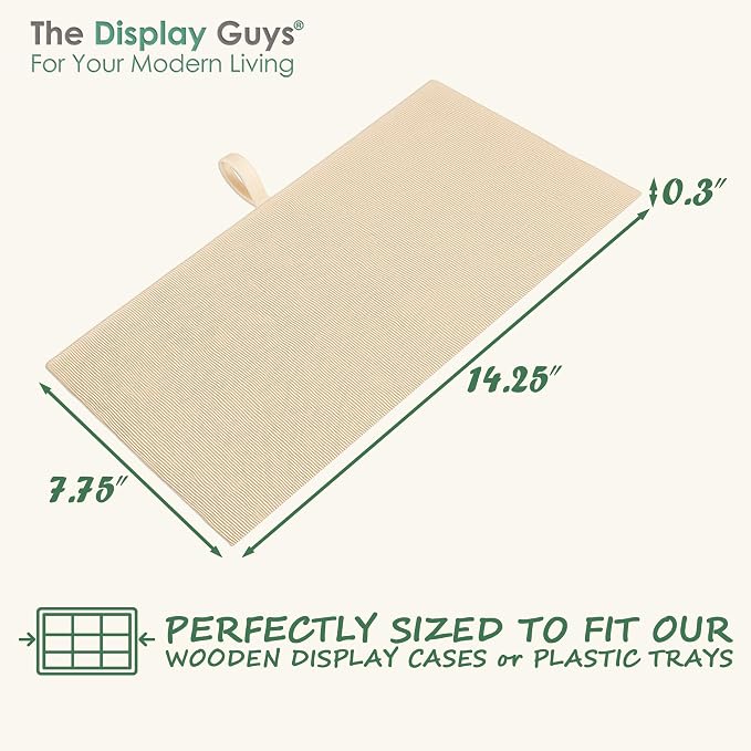 TheDisplayGuys For Your Modern Living 2-Pack Flat Foam Cushion Jewelry Display Pad Inserts - Velvet - Tray/Case Liners - Necklaces, Bracelets, Watches (Beige) by The Display Guys - Image 3