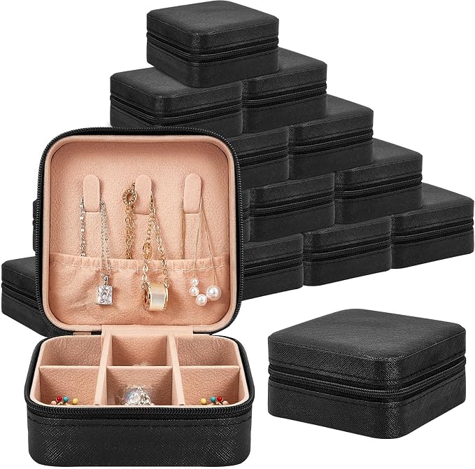 Taiyin Travel Jewelry Case, Bridesmaid Gifts Mini Jewelry Organizer, PU Leather Portable Earring Box for Women Girls by Taiyin