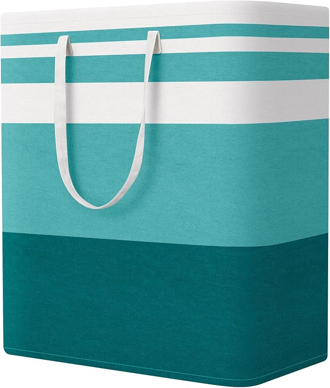 StorageRight Large Collapsible Laundry Basket Hamper with Easy Carry Handles，Freestanding Clothes Hampers for Laundry, Bedroom, Dorm, Towels, Toys, 100L, Green by StorageRight