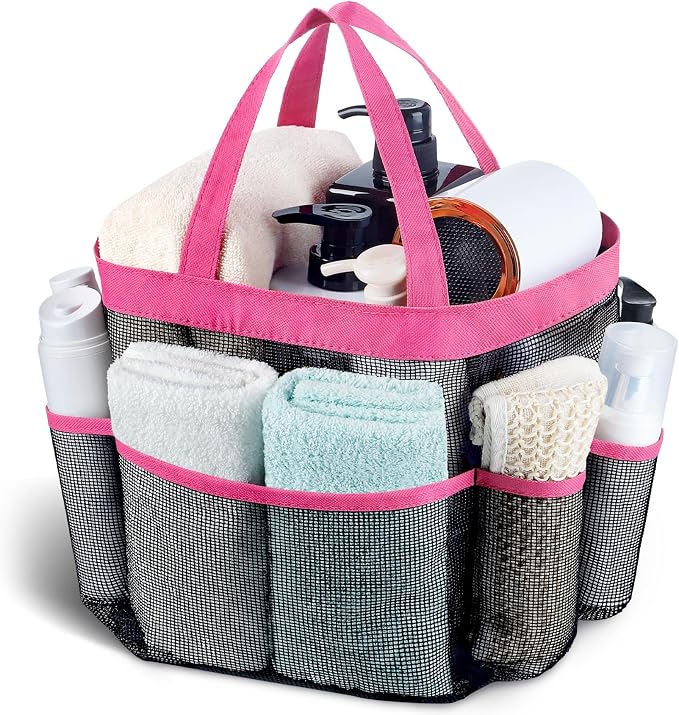 Attmu Mesh Shower Caddy Portable, Quick Dry Hanging Shower Tote Bag for College Dorm Room Essentials, Large Capacity Shower Caddy Dorm for Bathroom Gym Swimming by Attmu