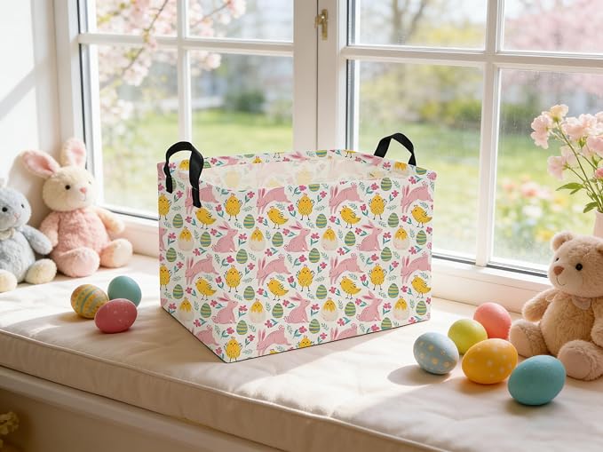 Rectangular Easter Basket Kids Basket Rectangular Cute Storage Bin Organizer Box Room Decor for Home Decor. - Image 6