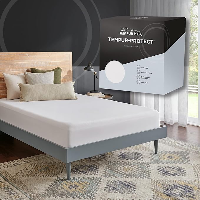 Tempur-Pedic TEMPUR-Protect Waterproof Mattress Protector, Full, White
