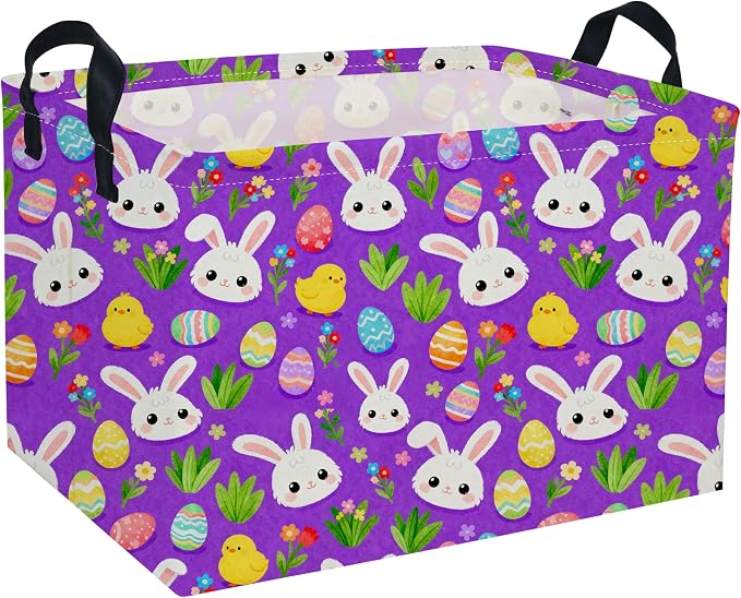 Easter Basket for Kids Gift Baskets Empty Baby Easter Basket for Boys and Girls Rectangular Toy Storage Bins Organizer Bin Box Cute room Decor for Home by DDBASKET