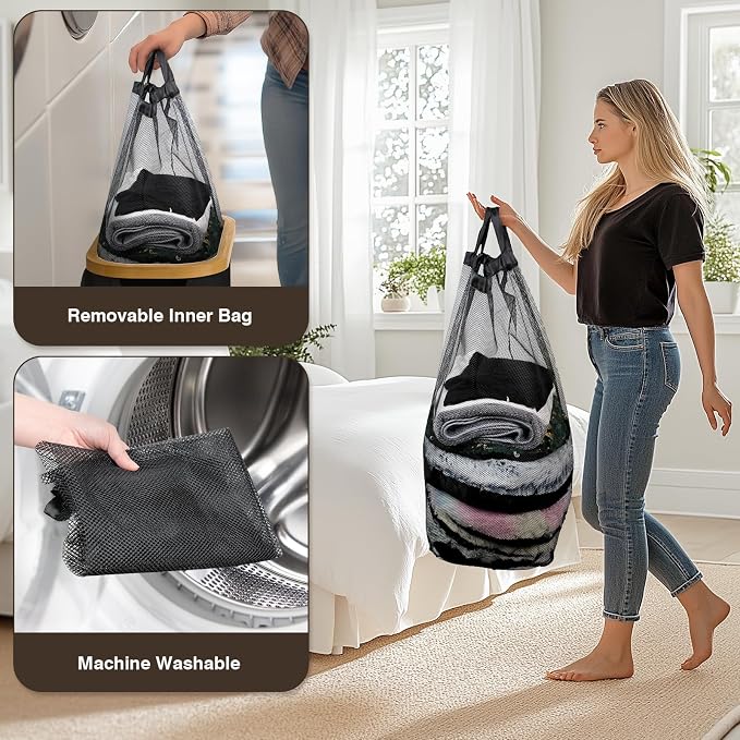 Bathola 75L Slim Laundry Hamper with Lid, Dirty Clothes Hampers for Laundry, Collapsible Laundry Baskets for Small Spaces, Bedroom, Bathroom, Laundry Room, Black - Image 5