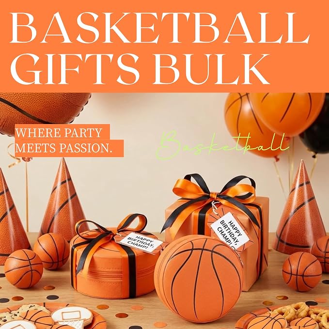 6 Packs Basketball Travel Jewelry Case Round Basketball Stuff Small Portable PU Leather Jewelry Box Organizer Storage Case for Team Athletes & Sports Enthusiasts Christmas Events & Milestones - Image 5