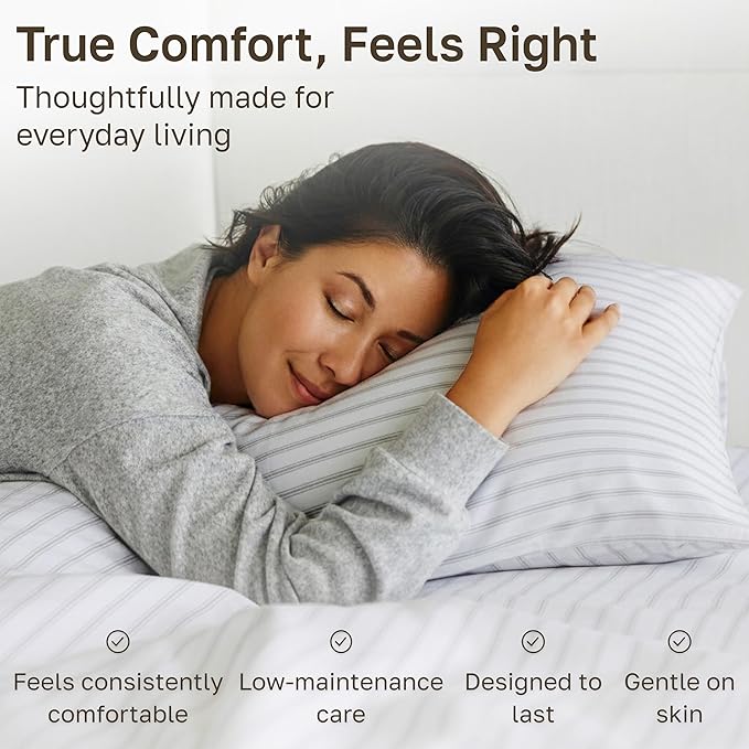California Design Den California King Sheet Set - 100% Cotton, 600 Thread Count, Deep Pocket, Soft Sateen Premium Cal King Sheet Set - Ticking Stripe Pattern
