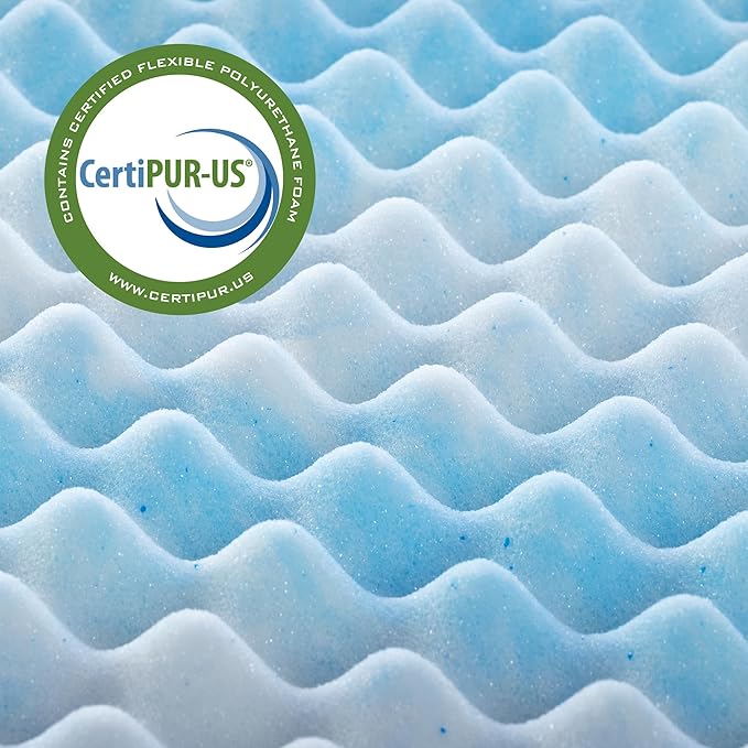 ZINUS 4 Inch Swirl Gel Cooling Memory Foam Mattress Topper, Smaller, More Convenient WonderBox Packaging, Cooling, Airflow Design, CertiPUR-US Certified, Twin