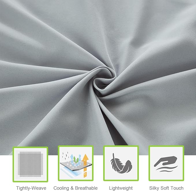 ILAVANDE King Size Sheets Set 6 Piece,Hotel Luxury Super Soft 1800 Series Microfiber Grey Bed Sheets King Set-Wrinkle Free & Breathable-14 Deep Pocket Sheets for King Size Bed(King,Light Grey)