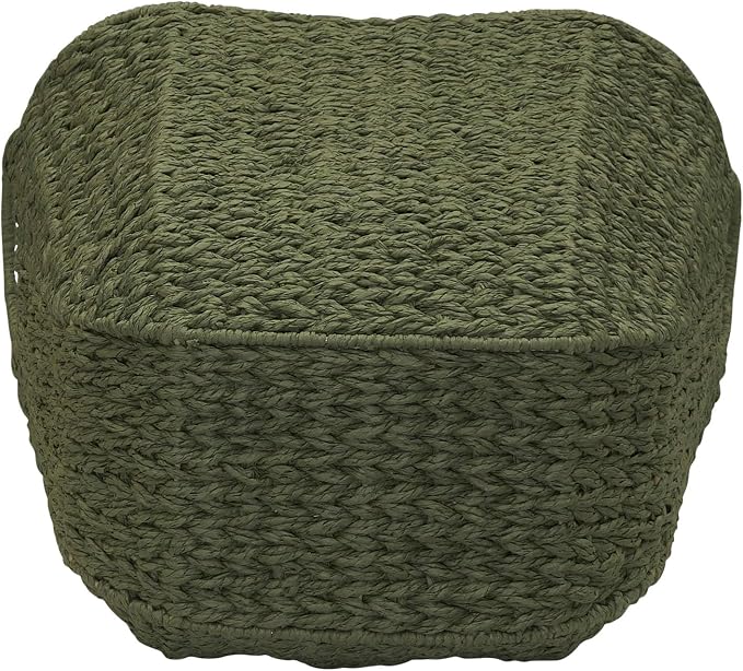 Household Essentials Natural Woven Wicker Storage Basket with Handles - Image 6