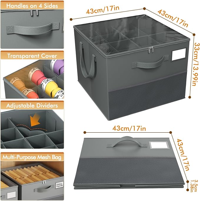 NestOrganix 2 Pack Shoe Organizer for Closet, Large Shoe Box Storage Containers, Foldable Shoe Storage Organizer Box Bin with Adjustable Dividers and Clear Cover, Space Saving Shoes Holder, Gray - Image 5