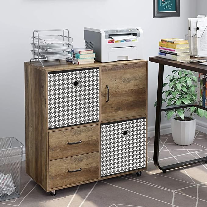 Foldable Storage Cubes Bins,11 Inch Cloth Storage Cube Fabric Storage Box Cubes Organizer Baskets with Dual Handles for Home Organizer Set of 3 (Houndstooth) - Image 5