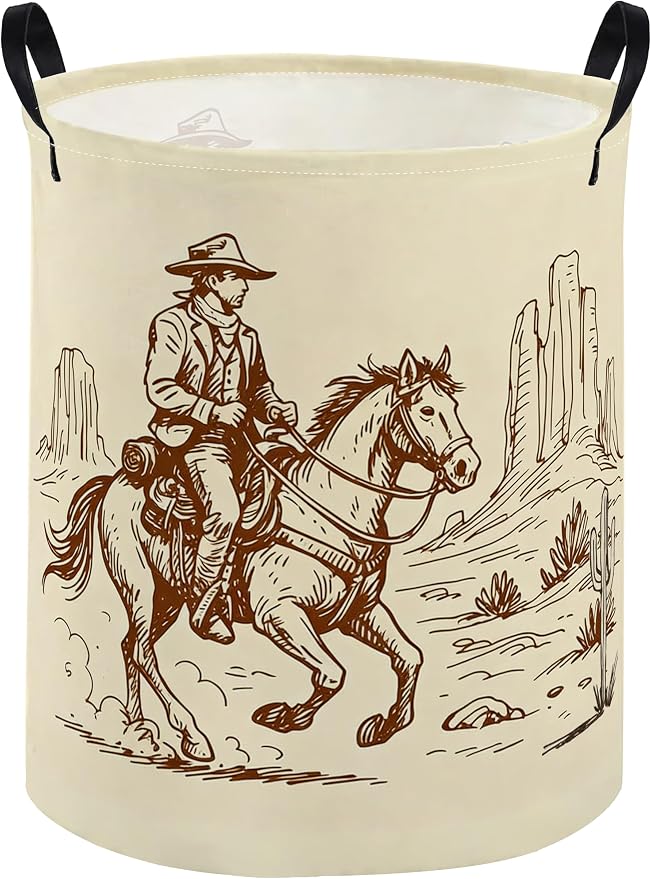 Kids Laundry Basket Cow Boy Hamper for Nursery Boys Hamper Cute Kids Storage Bin Organizer Room Decor for Home(Cow boy) by DDBASKET