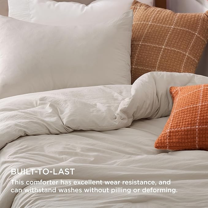 Bedsure Twin/Twin XL Comforter Set, Beige Soft Prewashed Bedding for All Seasons, 2 Pieces GentleSoft™ Bed Set, 1 Lightweight Comforter (68"x88") and 1 Pillowcase (20"x26")
