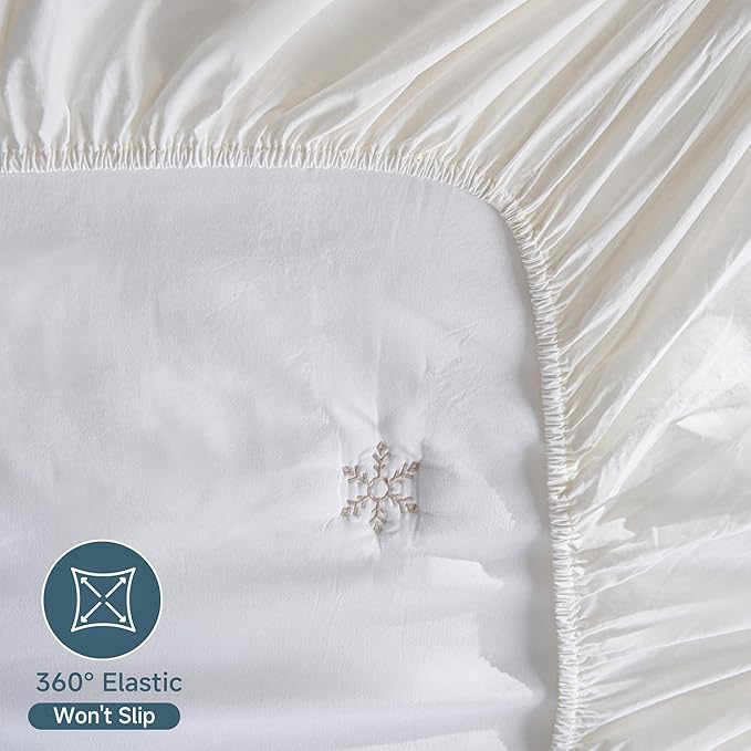 Simple&Opulence Full Size Mattress Pad Protector, 100% Cotton Top Cooling Breathable Quilted Mattress Cover Fitted Sheet Stretches up to 16 Inches Deep Pocket Non Slip Soft Bed Pad Topper-Cream Khaki