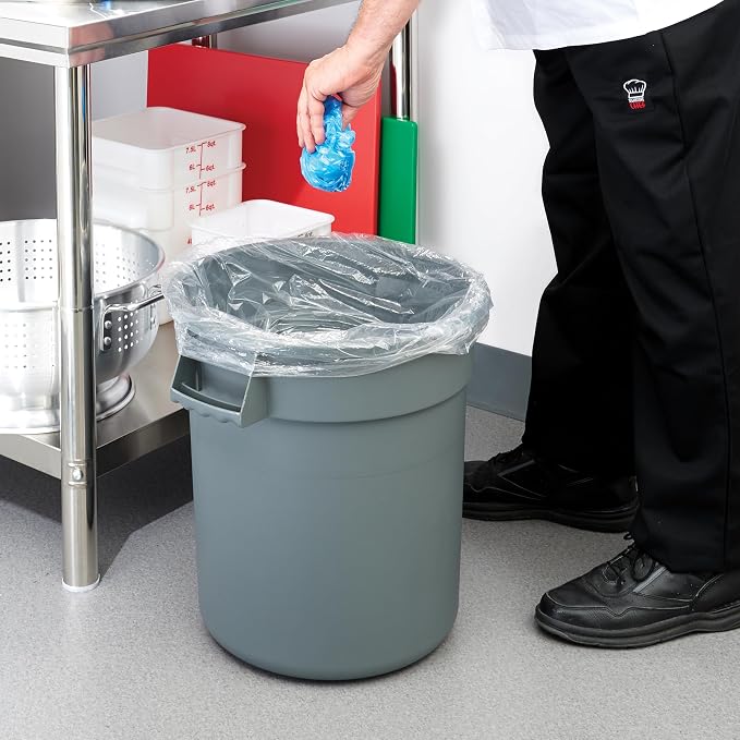 Winco PTC-10G Round Trash Can, 10 Gallon, Plastic, Gray - Image 8