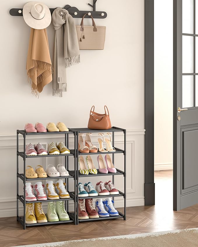 Autonomier 5-Tier Extra Small Shoe Rack (16.3" Wide), Narrow Space-Saving Organizer for Small Spaces, Non-Woven Fabric Lightweight Shoe Shelves, for Closet, Front Door, Entryway, Kids/Toddler/Adults - Image 5