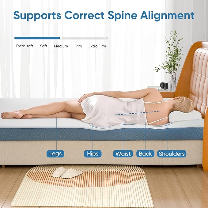 4 Inch Firm Mattress Topper King Size, Memory Foam Mattress Topper Extra Support, High-Density Memory Foam Bed Topper for Pain Relief, with Removable Soft Cover, CertiPUR-US Certified