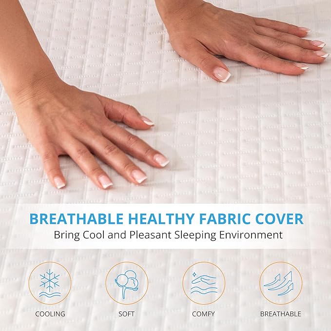 EGO Gel Memory Foam Mattress Topper, 3 Inch Twin XL with Removable Breathable Soft Cover, Cooling Bed Topper for Comfort Body Support & Pressure Relief, CertiPUR-US Certified
