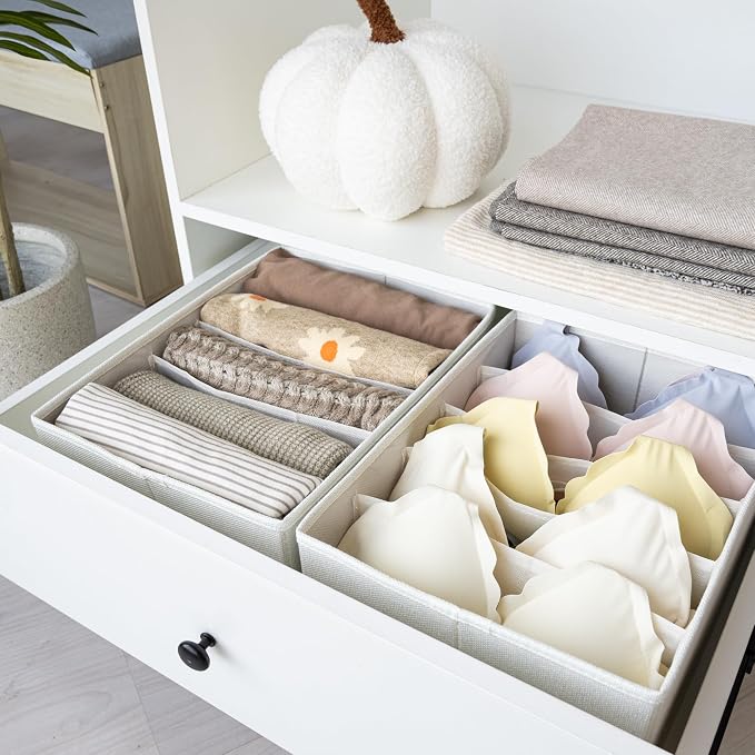 GRANNY SAYS Jean Organizer for Closet, Clothes Drawer Organizer, Pants Organizer, Wardrobe Clothes Organizers, Clothes Storage Bins, Drawers for Sweater, T Shirt, Beige, 6-Pack - Image 5