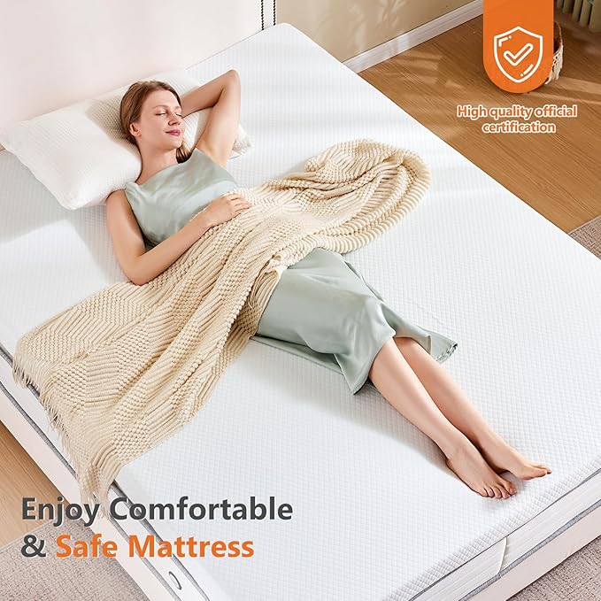Sweetcrispy Memory Foam Mattress Topper Twin with Removable Soft Cover, 2 Inch Thick Gel Infused Cooling Toppers Pad for Twin Size Bed, Sleeper Sofa, RV, Camper, CertiPUR US Certified, Ventilated