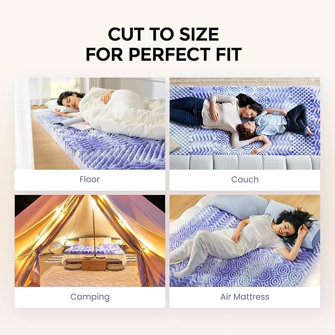 Dreamsmith 3 Inch Mattress Topper 7-Zone Memory Foam Mattress Topper Pressure Relief Soft Mattress Pad, CertiPUR-US Certified, Twin XL Size Bed