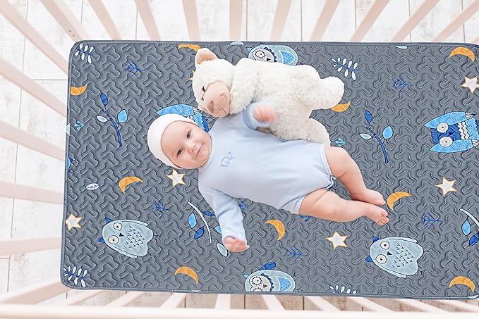 Quilted Pack n Play Sheet Fitted, Breathable Thick Pad for Pack and Play Mattress, Pack and Play Mattress Sheet fits Graco, Portable Mini Cribs, Play Yards, Padded Playpen Protector Cover