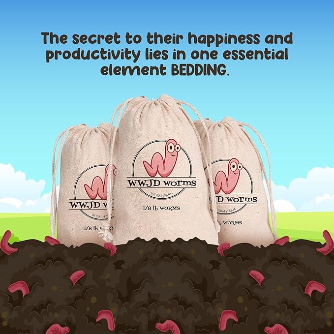 Red Wigglers Composting Worms - 1/8lb Red Worms for Composting - Use on Worm Castings for Plants, Garden, Worm Farm & Compost Starter, Easy to Manage - Image 2