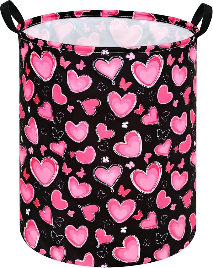 MAIZMZ Girls Storage Basket Kids Hamper Storage Bins Organizer Toy Box Large Canvas Waterproof Laundry Basket for Home/Dorm/Kitchen/Pet/Office/Closet/Shelf/Gift Baskets by Unknown