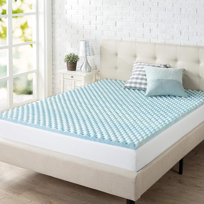 ZINUS 1.5/2/3/4-inch Swirl Gel Cooling Memory Foam Mattress Topper, Cooling Airflow Design, CertiPUR-US Certified (2 in, Full)