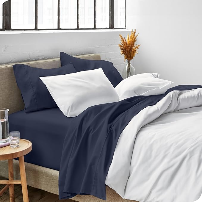 Bare Home Twin Sheet Set - 1800 Ultra-Soft Microfiber Twin Bed Sheets - Double Brushed - Deep Pockets - Easy Fit - 3 Piece Set - Bedding Sheets & Pillowcases (Twin, Midnight Blue)