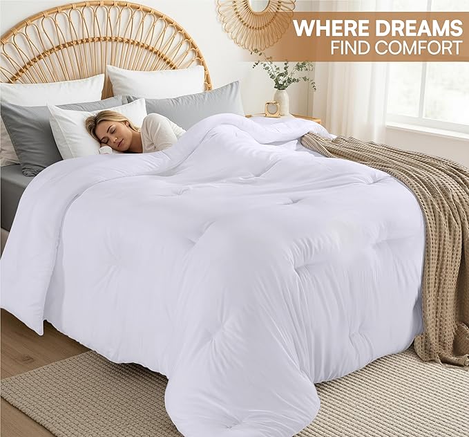 Utopia Bedding Comforters Full Size, All Season Duvet Insert, Down Alternative Full Comforter with Corner Tabs, Machine Washable Bed Comforter 82 x 86 Inches (White)